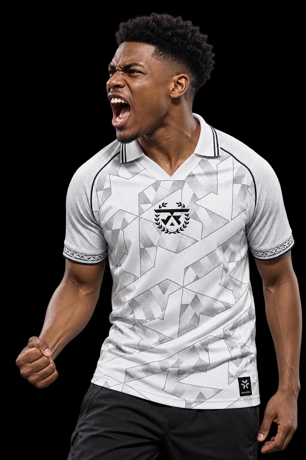 Esports player celebrating in a white JFT jersey